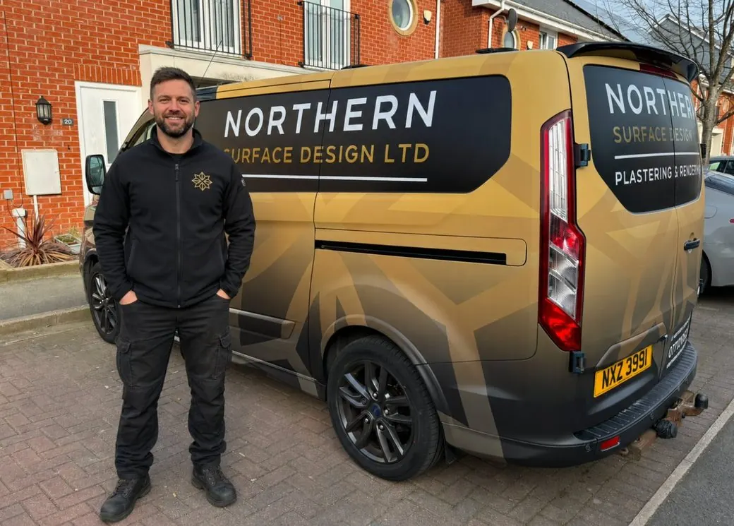 Northern Surface Design owner and branded van in Preston
